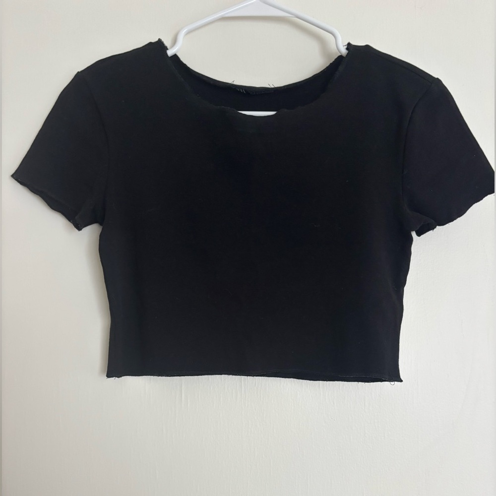 Zara Sleek Black Crop Top